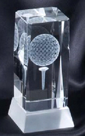 Tall Clear Golf Crystal (2 1/2"x4 3/4")